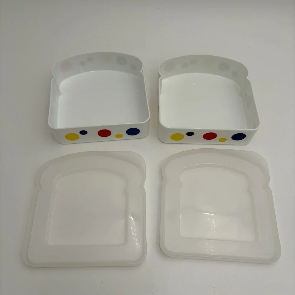 Vintage Wonder‎ Bread Sandwich Containers Set Of 2 Clean